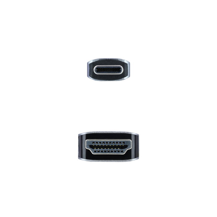 Nanocable 10.15.5102 Cable Conversor USB Tipo C a HDMI, 1,8 m, Negro